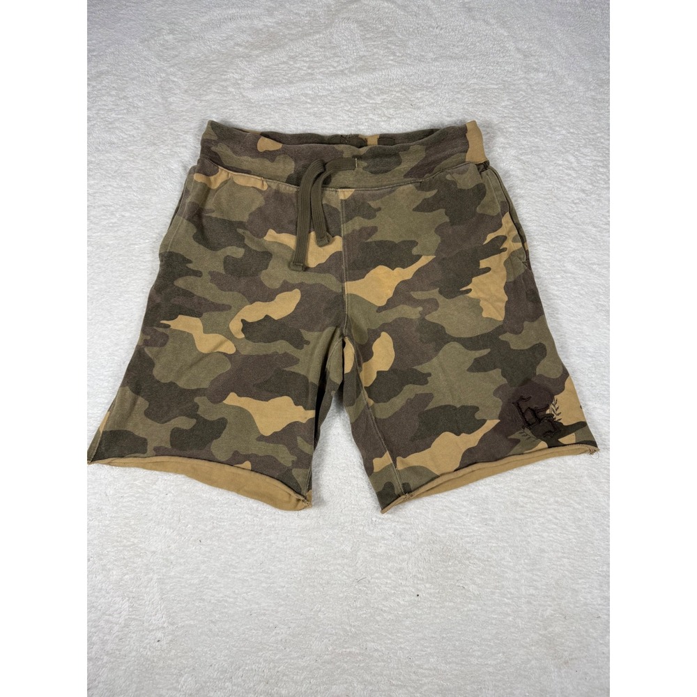 Duck Head Camo Sweat Shorts Mens Medium Y2K Cotton Raw Hem Casual Logo